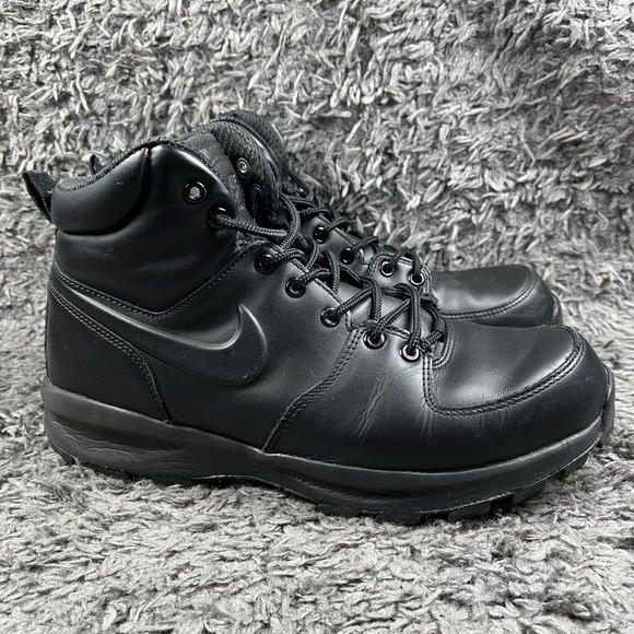 Nike Manoa Boots Mens 11 Leather Triple Black 454350-003 Hiking Shoes main image 7